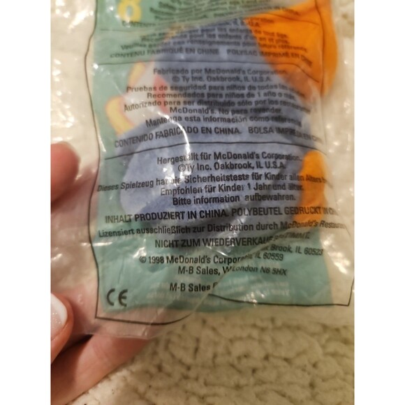 McDonald's Ty Teenie Beanie Babies Scoop 1998/1993 Tag Error NIP - Picture 2 of 5
